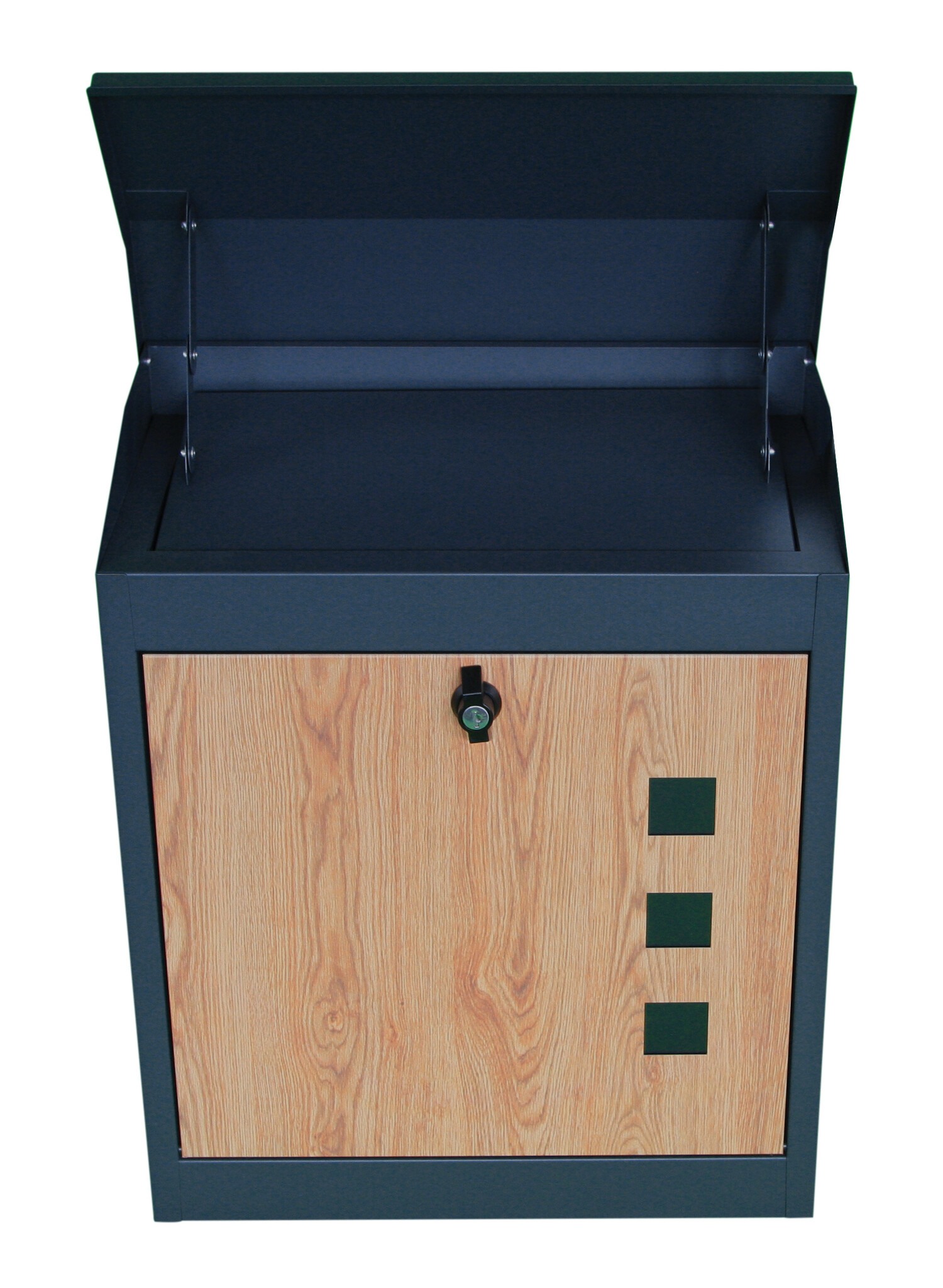 Pakketbrievenbus - 43x24x52 cm - metaal - antraciet, houtlook