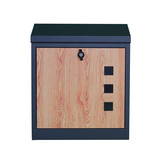 Pakketbrievenbus - 43x24x52 cm - metaal - antraciet, houtlook