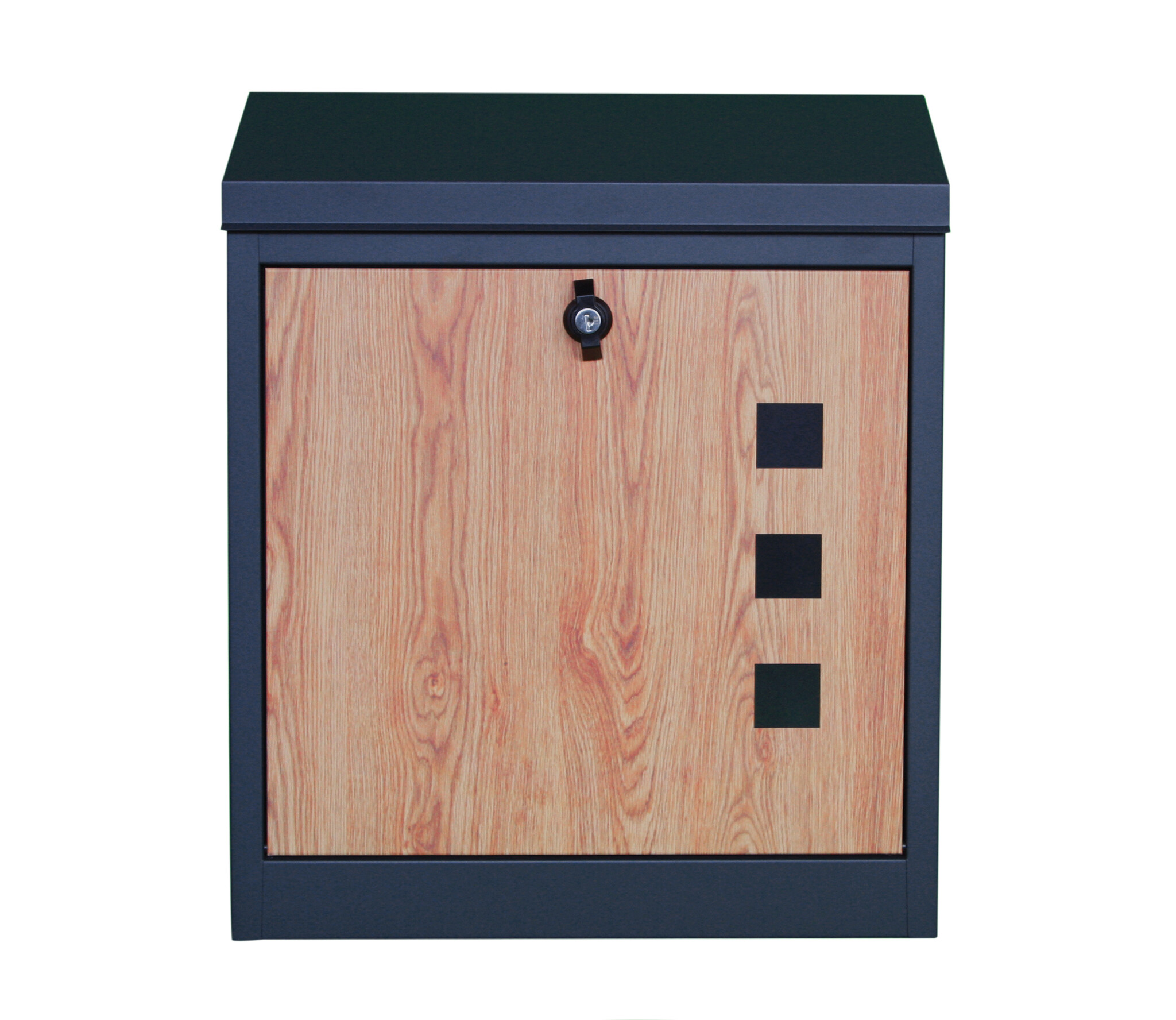 Pakketbrievenbus - 43x24x52 cm - metaal - antraciet, houtlook