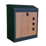 Pakketbrievenbus - 43x24x52 cm - metaal - antraciet, houtlook