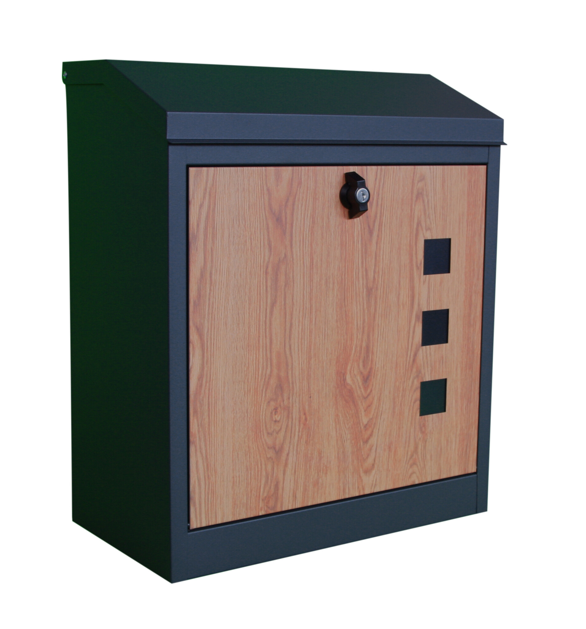 Pakketbrievenbus - 43x24x52 cm - metaal - antraciet, houtlook