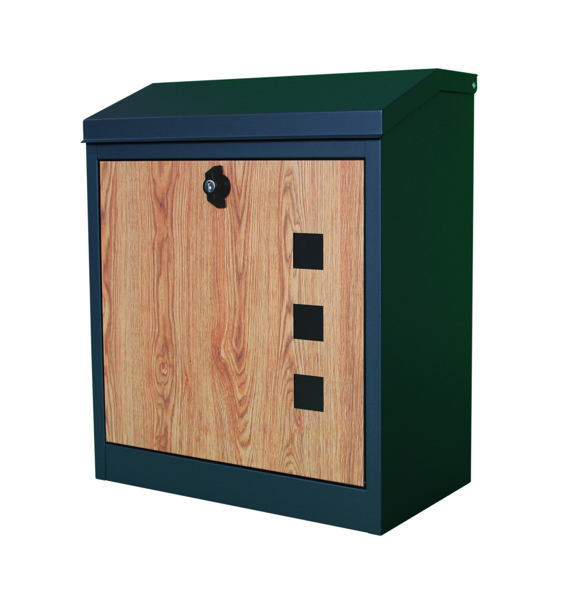 Pakketbrievenbus - 43x24x52 cm - metaal - antraciet, houtlook