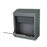 Pakketbrievenbus - 43x24x52 cm - metaal - antraciet, houtlook