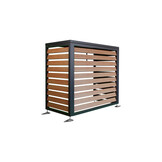 Airco omkasting - ombouw warmtepomp - 100x50cm - RVS - houtlook