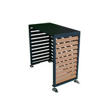 Airco omkasting - ombouw warmtepomp - 100x50cm - RVS - houtlook