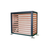 Airco omkasting - ombouw warmtepomp - 100x50cm - RVS - houtlook