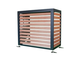 Airco omkasting - ombouw warmtepomp - 100x50cm - RVS - houtlook