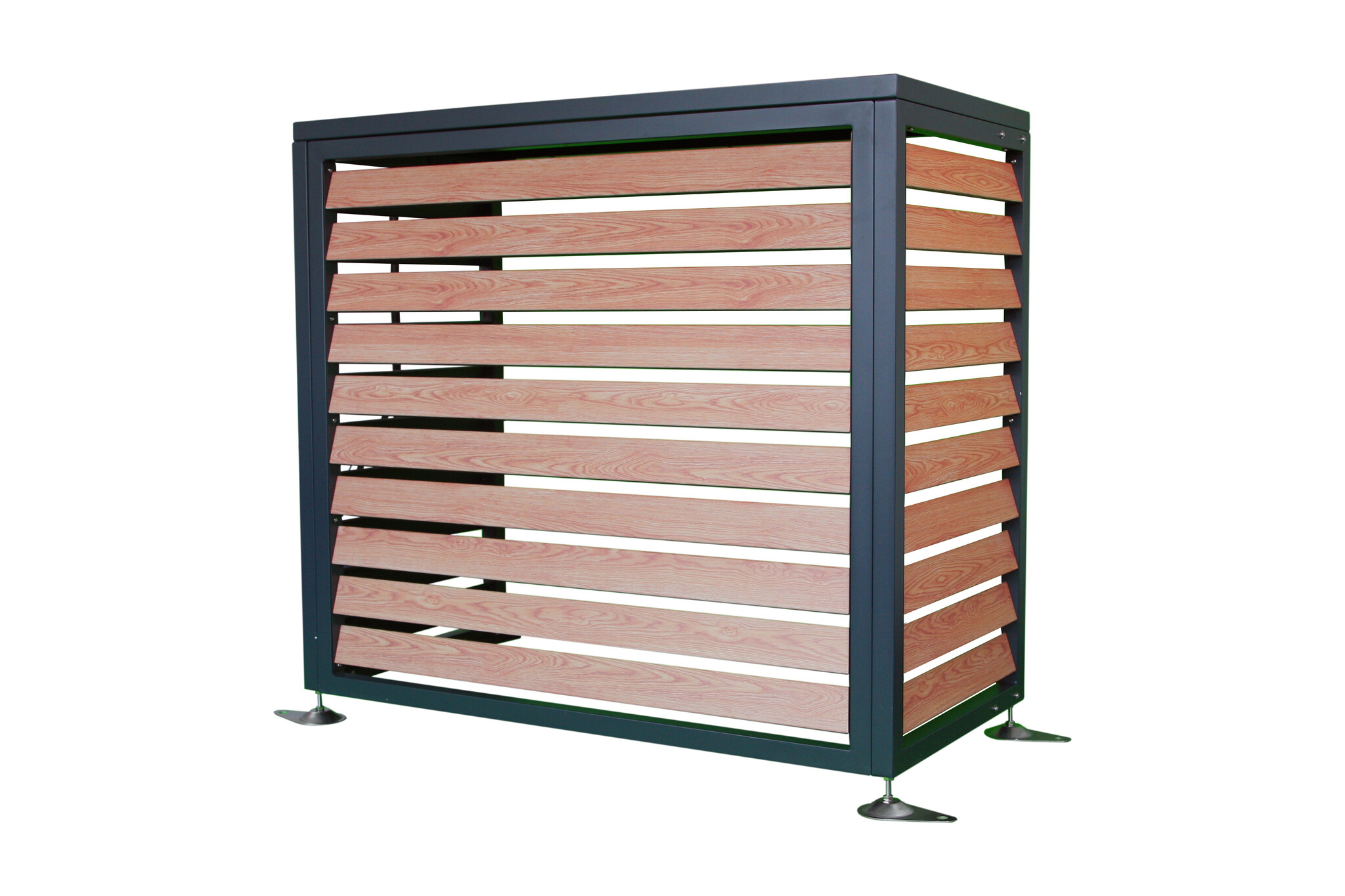 Airco omkasting - ombouw warmtepomp - 100x50cm - RVS - houtlook