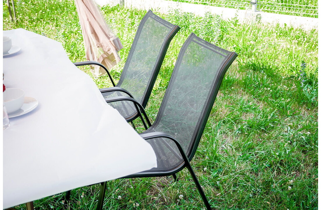 Tuintafel stoelen set zwart - 4 stuks