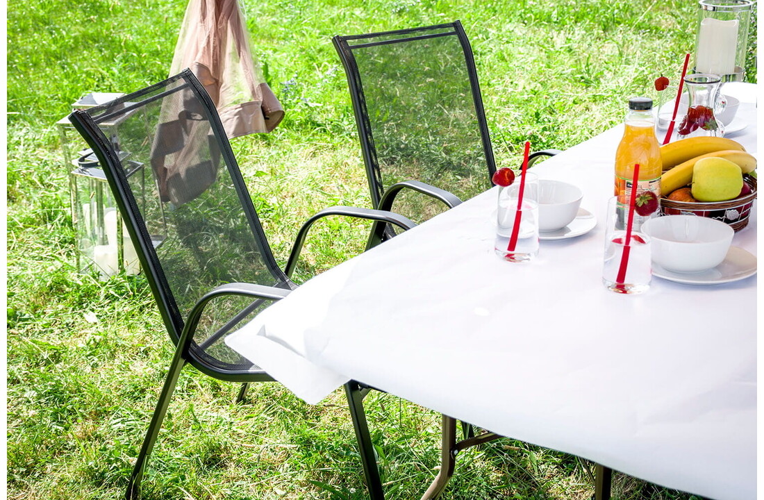 Tuintafel stoelen set zwart - 4 stuks