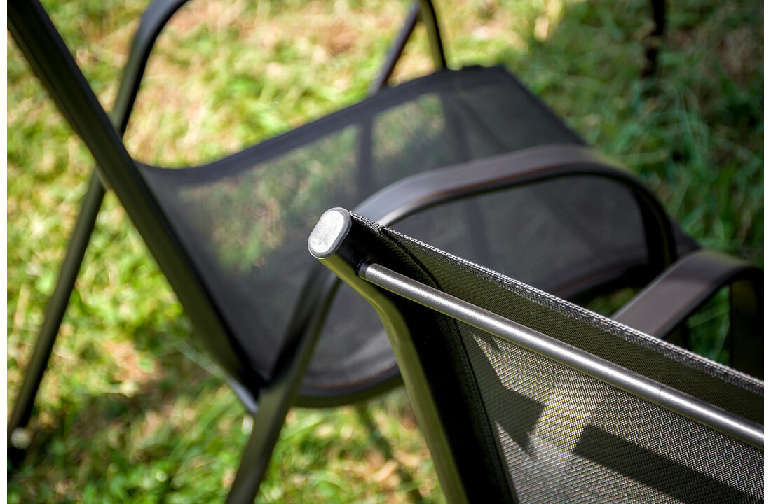 Tuintafel stoelen set zwart - 4 stuks