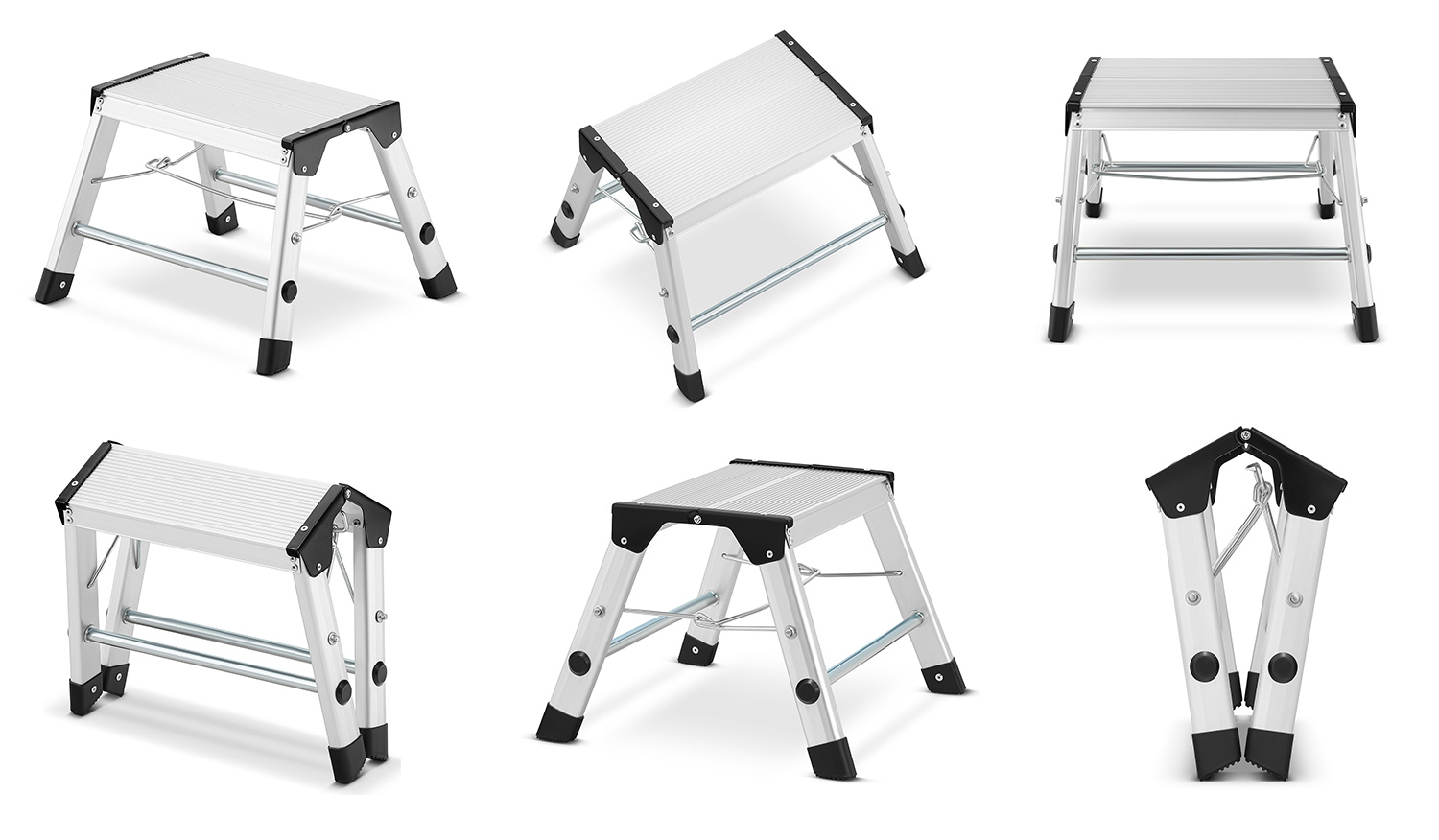 Huishoudtrap - opstapje -  opvouwbaar - aluminium - tot 150 kg