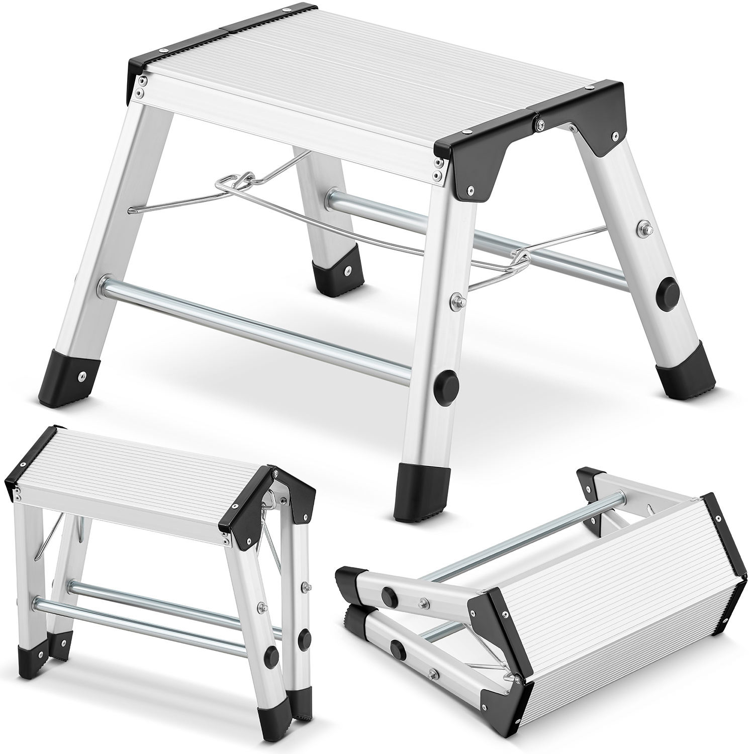 Huishoudtrap - opstapje -  opvouwbaar - aluminium - tot 150 kg