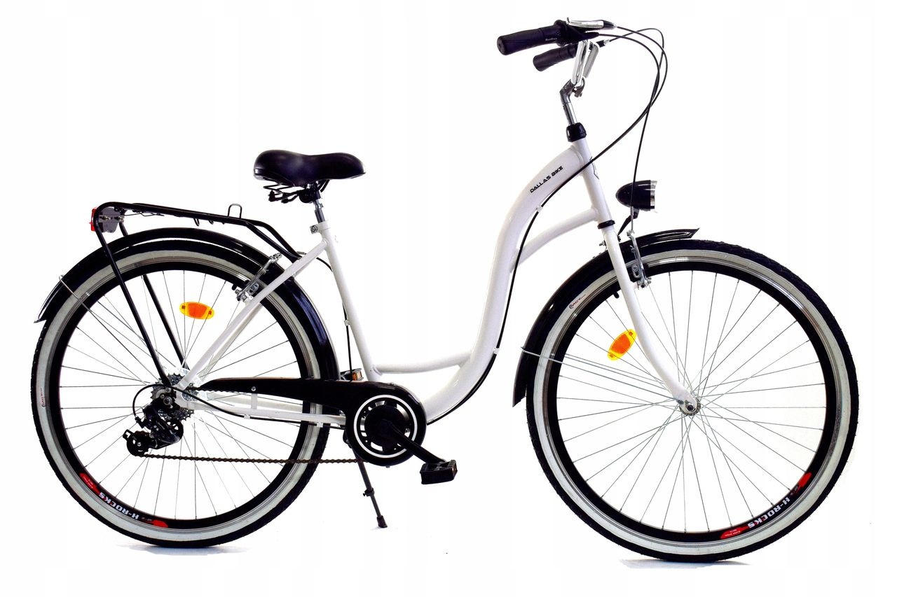 Meisjesfiets 26 inch - stadsfiets 7 versnellingen - wit zwart