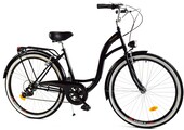 Meisjesfiets 26 inch - stadsfiets 7 versnellingen - zwart