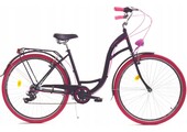 Meisjesfiets 26 inch - stadsfiets 7 versnellingen - zwart roze
