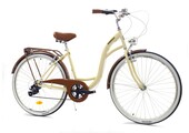 Meisjesfiets 26 inch - stadsfiets 7 versnellingen - creme bruin