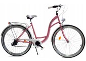 Meisjesfiets 26 inch - stadsfiets 7 versnellingen - roze wit