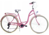 Meisjesfiets 26 inch - stadsfiets 7 versnellingen - roze creme