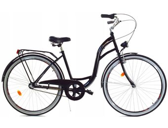 Damesfiets 28 inch - stadsfiets 3 versnellingen - zwart