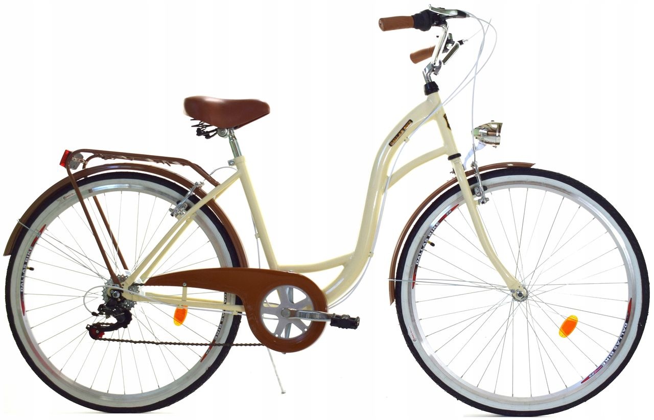 Damesfiets 28 inch - stadsfiets 7 versnellingen - creme bruin