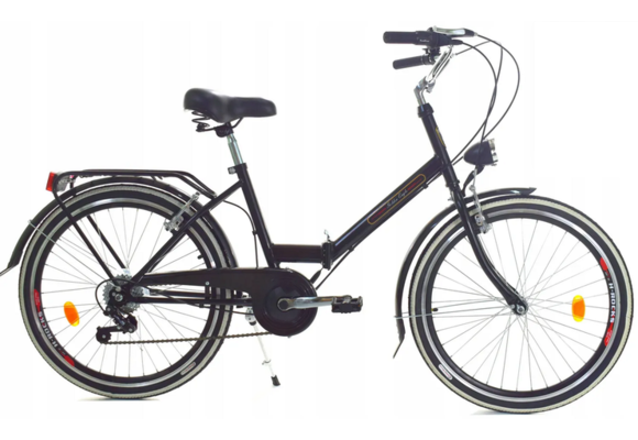 Vouwfiets 24 inch - 6 versnellingen - zwart