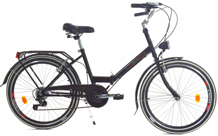 Vouwfiets 24 inch - 6 versnellingen - zwart