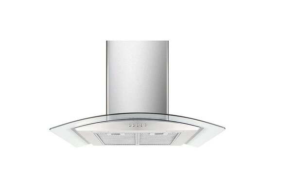 Afzuigkap - RVS met gebogen glas – 650 m³/u – 3 standen – LED