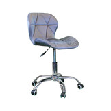 Bureaustoel - velvet - in hoogte verstelbaar - grijs