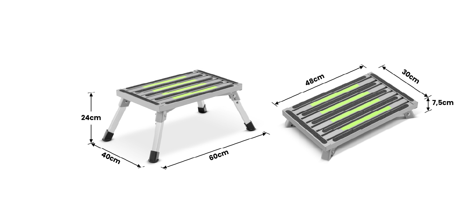 Opstapje - keukentrapje - opvouwbaar - 48x30x24cm - aluminium