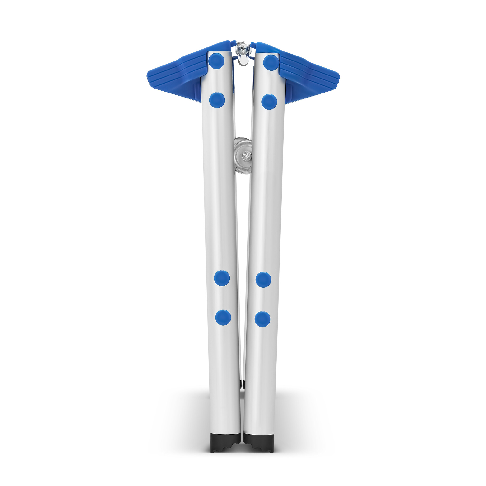 Keukentrapje - opvouwbaar - 16x31,5x28 cm - aluminium - blauw