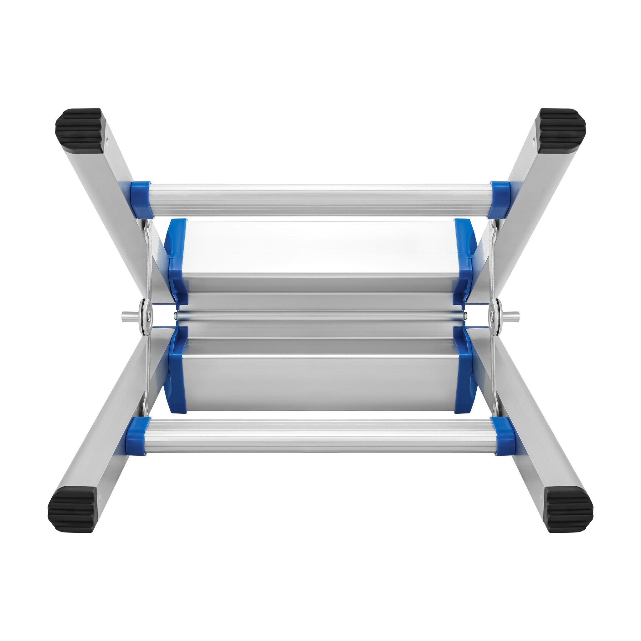 Keukentrapje - opvouwbaar - 16x31,5x28 cm - aluminium - blauw