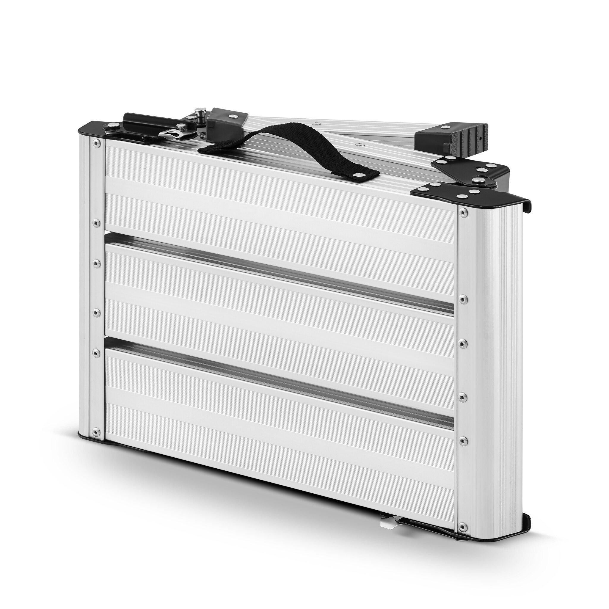 Keukentrapje - opvouwbaar - 47x30x34 cm - aluminium - zwart