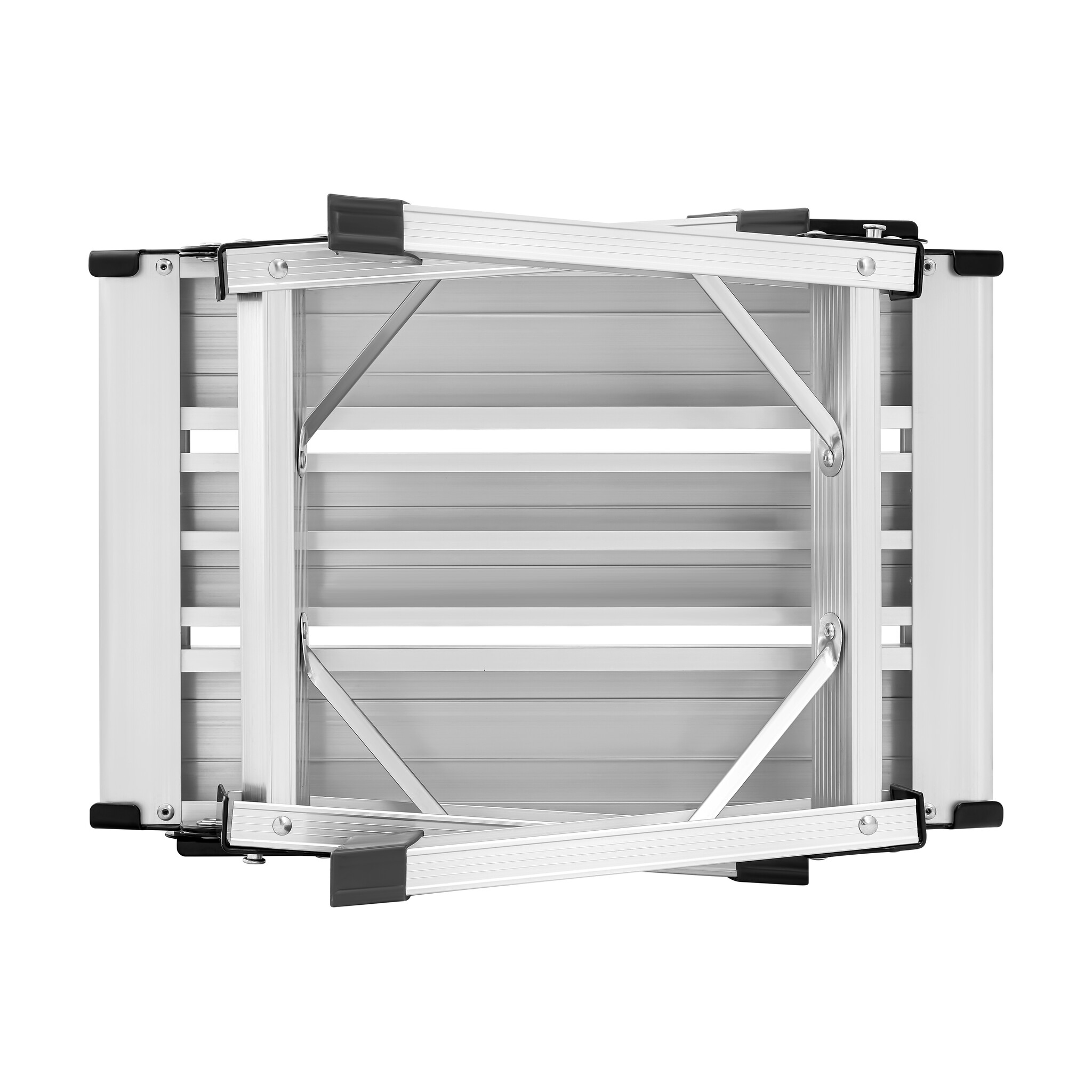 Keukentrapje - opvouwbaar - 47x30x34 cm - aluminium - zwart