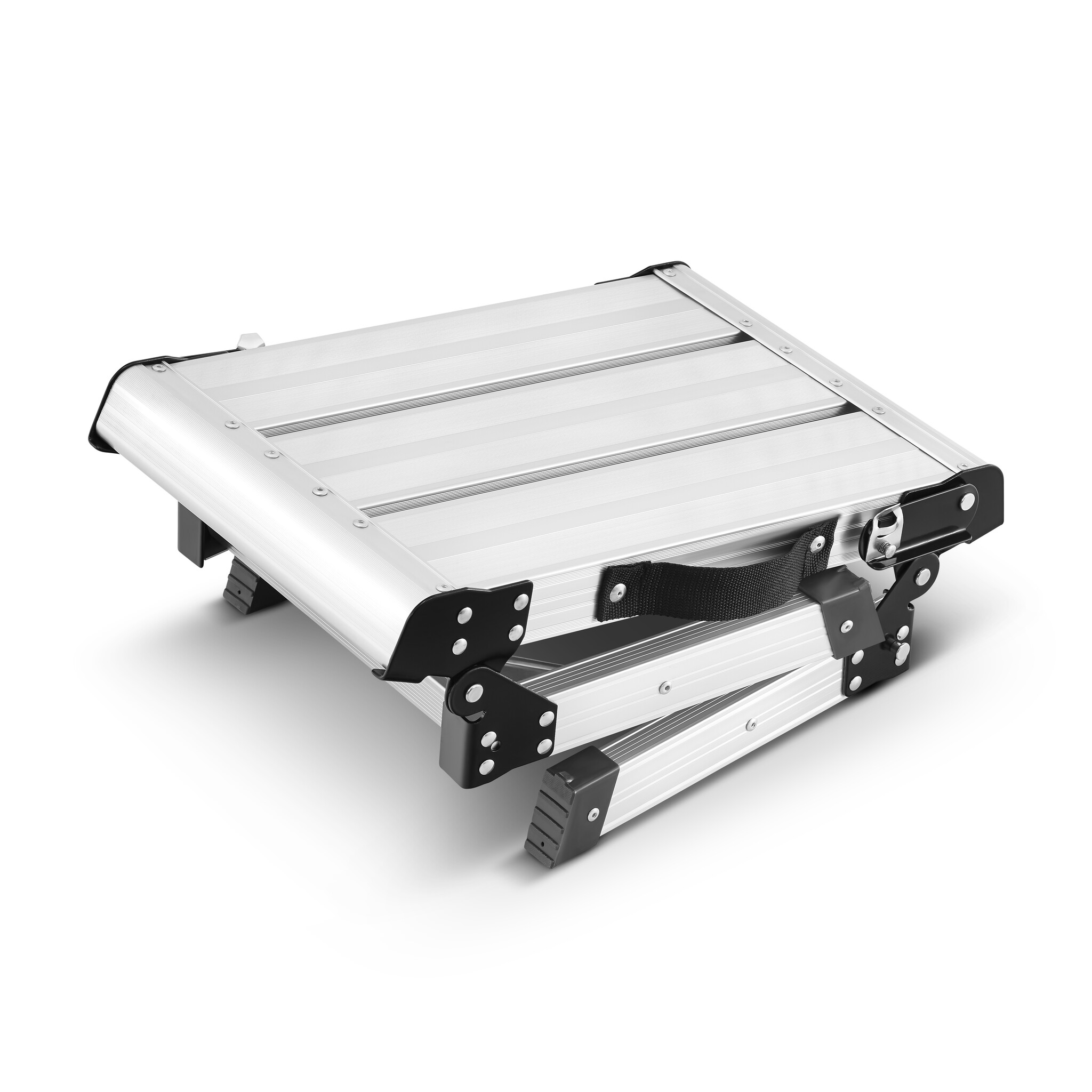 Keukentrapje - opvouwbaar - 47x30x34 cm - aluminium - zwart