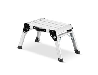 Keukentrapje - opvouwbaar - 47x30x34 cm - aluminium - zwart