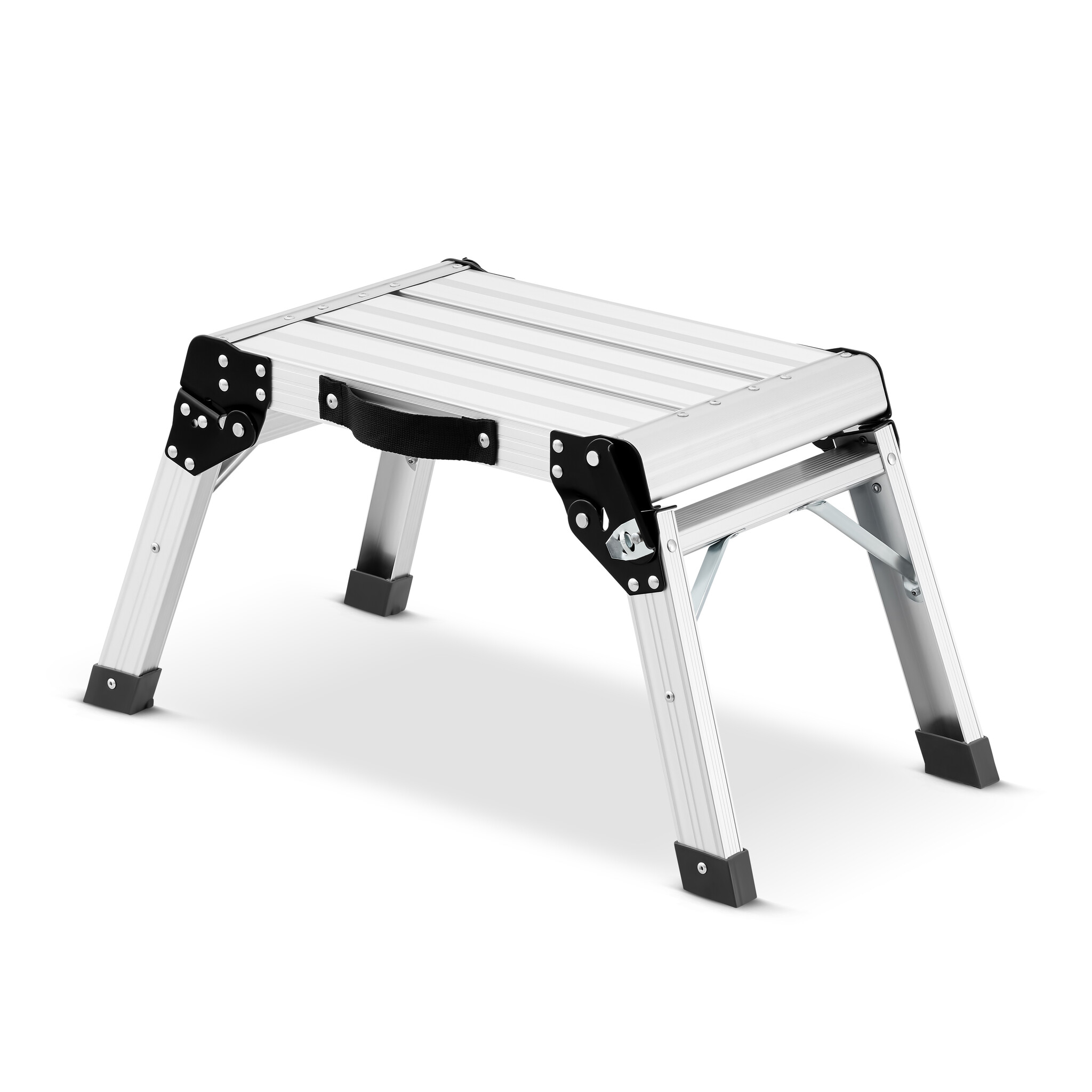 Keukentrapje - opvouwbaar - 47x30x34 cm - aluminium - zwart