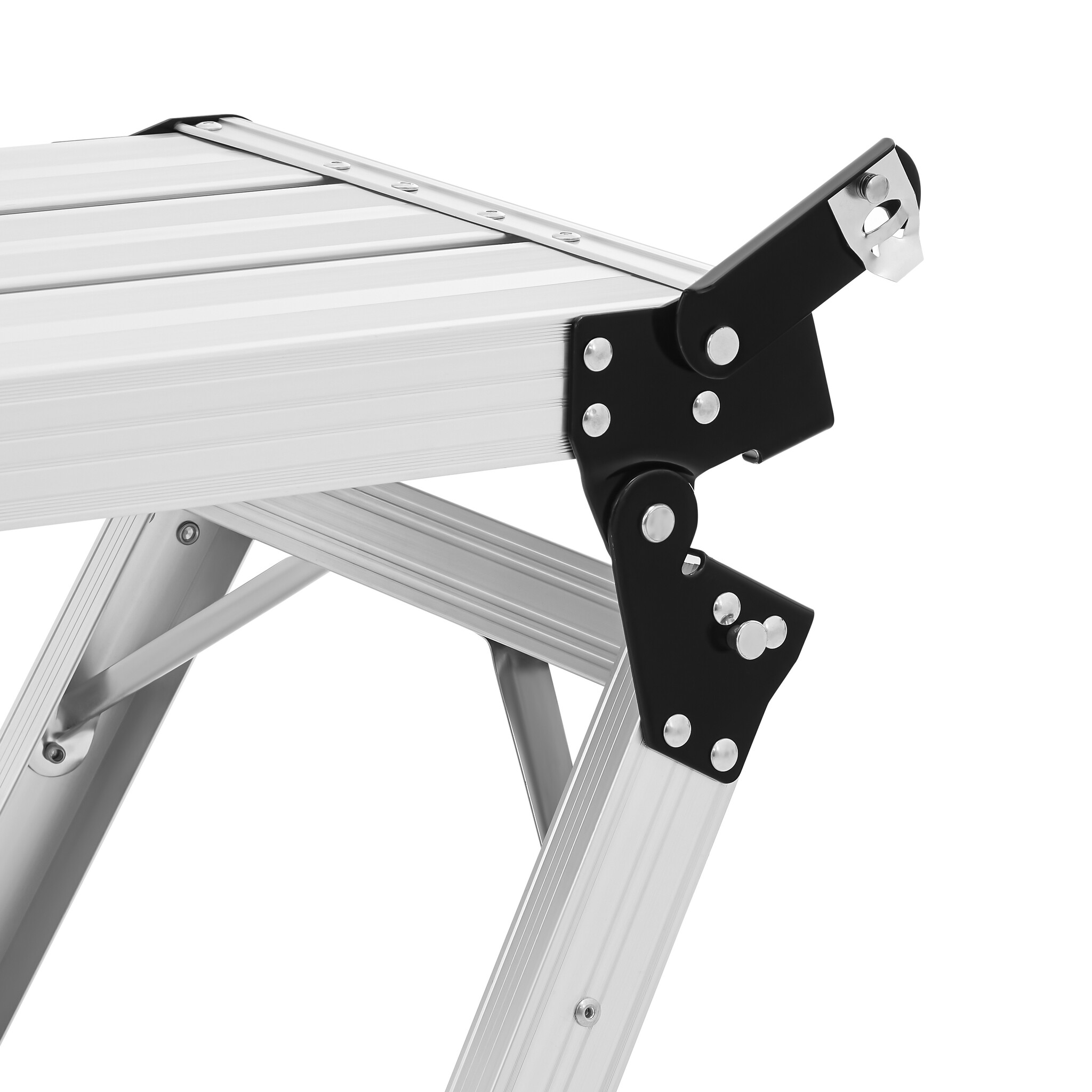 Keukentrapje - opvouwbaar - 47x30x34 cm - aluminium - zwart