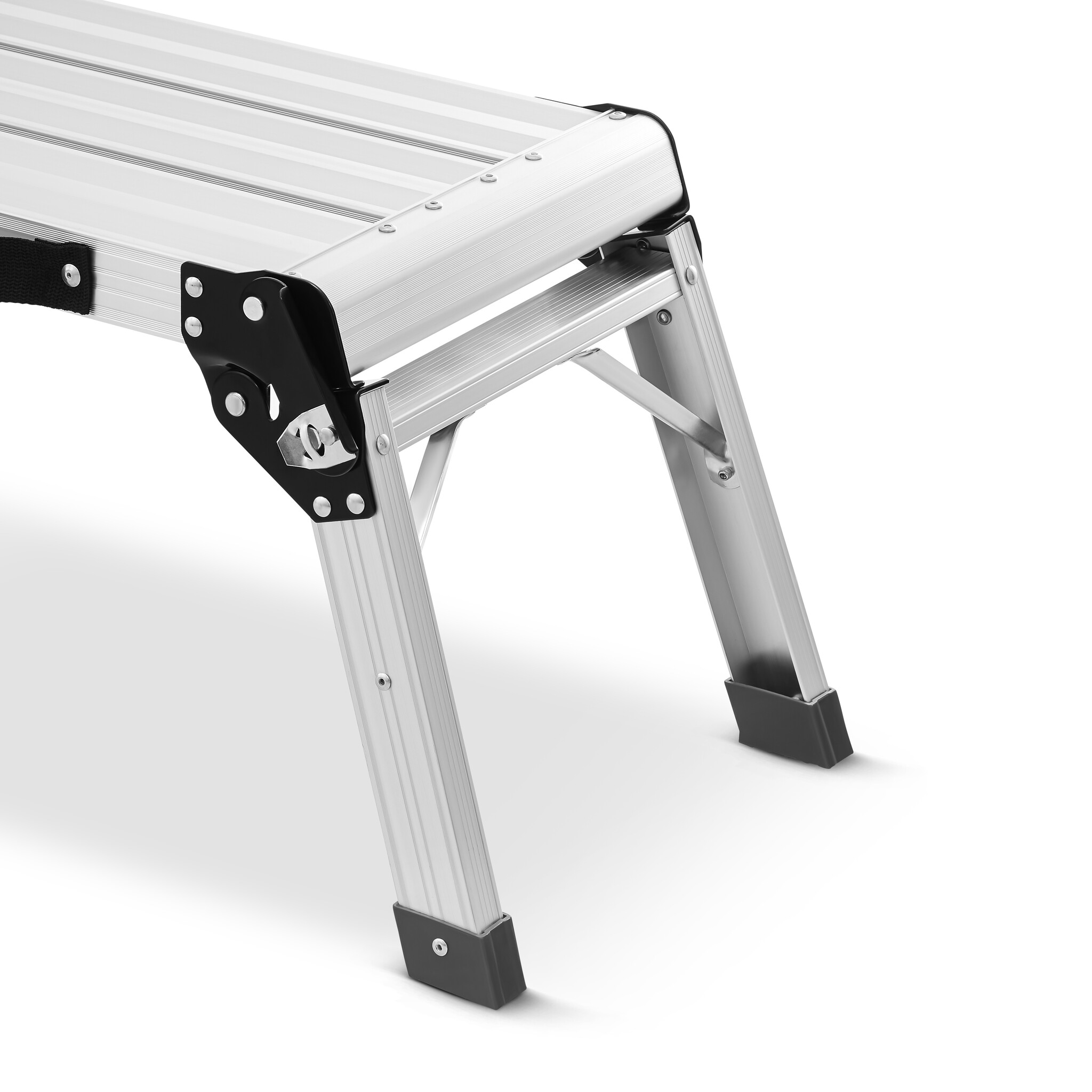 Keukentrapje - opvouwbaar - 47x30x34 cm - aluminium - zwart