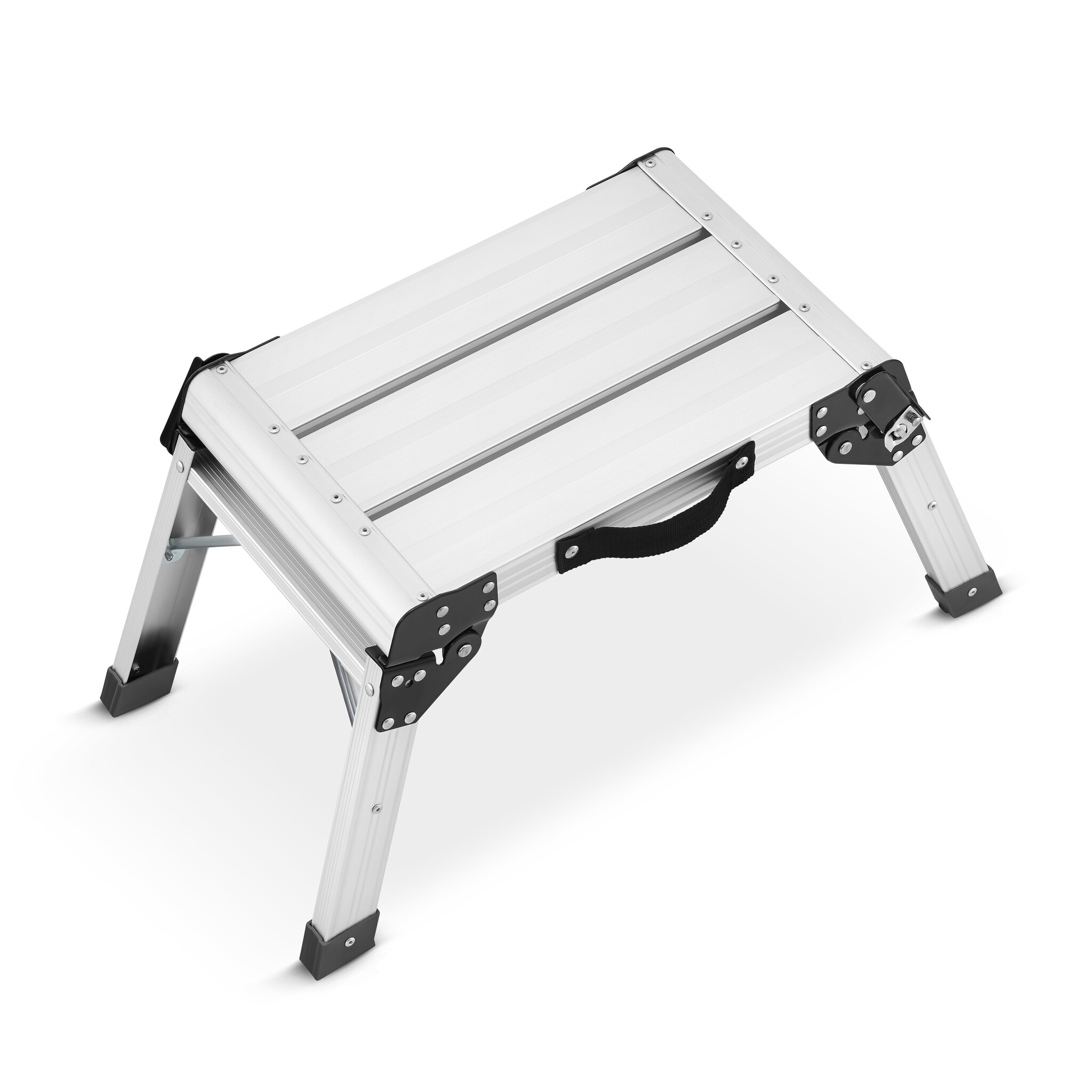 Keukentrapje - opvouwbaar - 47x30x34 cm - aluminium - zwart