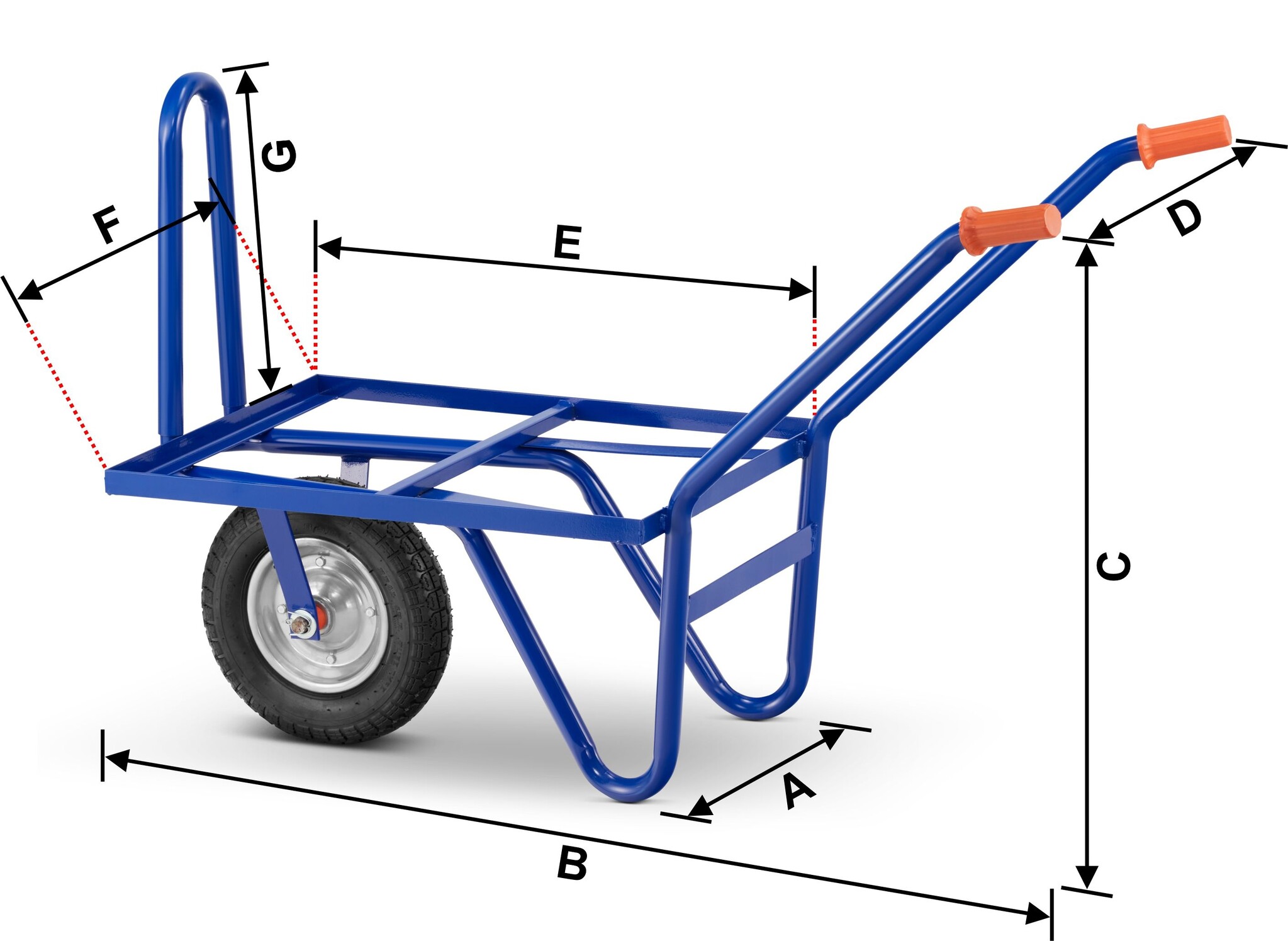 Steekwagen - transportwagen - belasting tot 210 kg - blauw