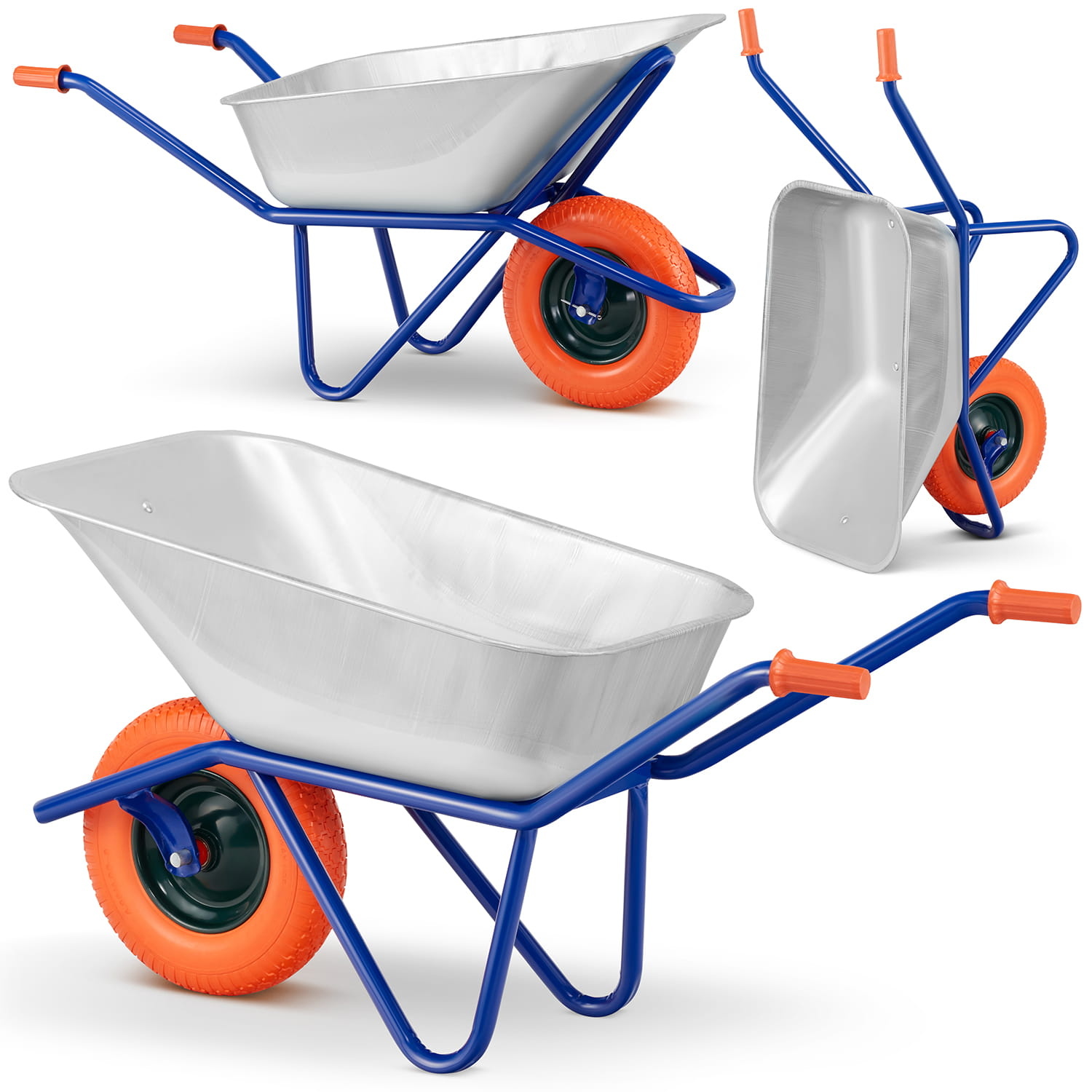 Kruiwagen 140L - verzinkt staal - tot 210 kg – schuimwiel