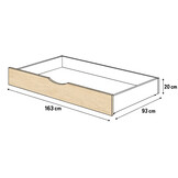 ROOMY - Bedlade - 163 x 93 x 20 cm - eiken