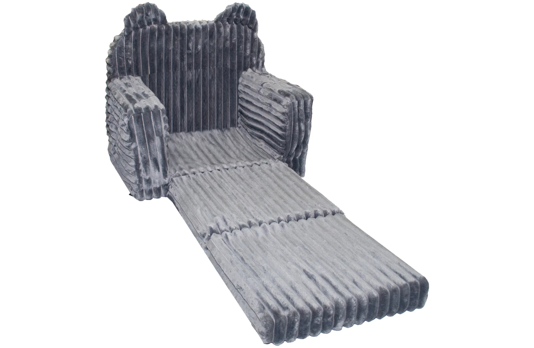 Kinderfauteuil - slaapbankje - 51x40x41cm - corduroy - grijs