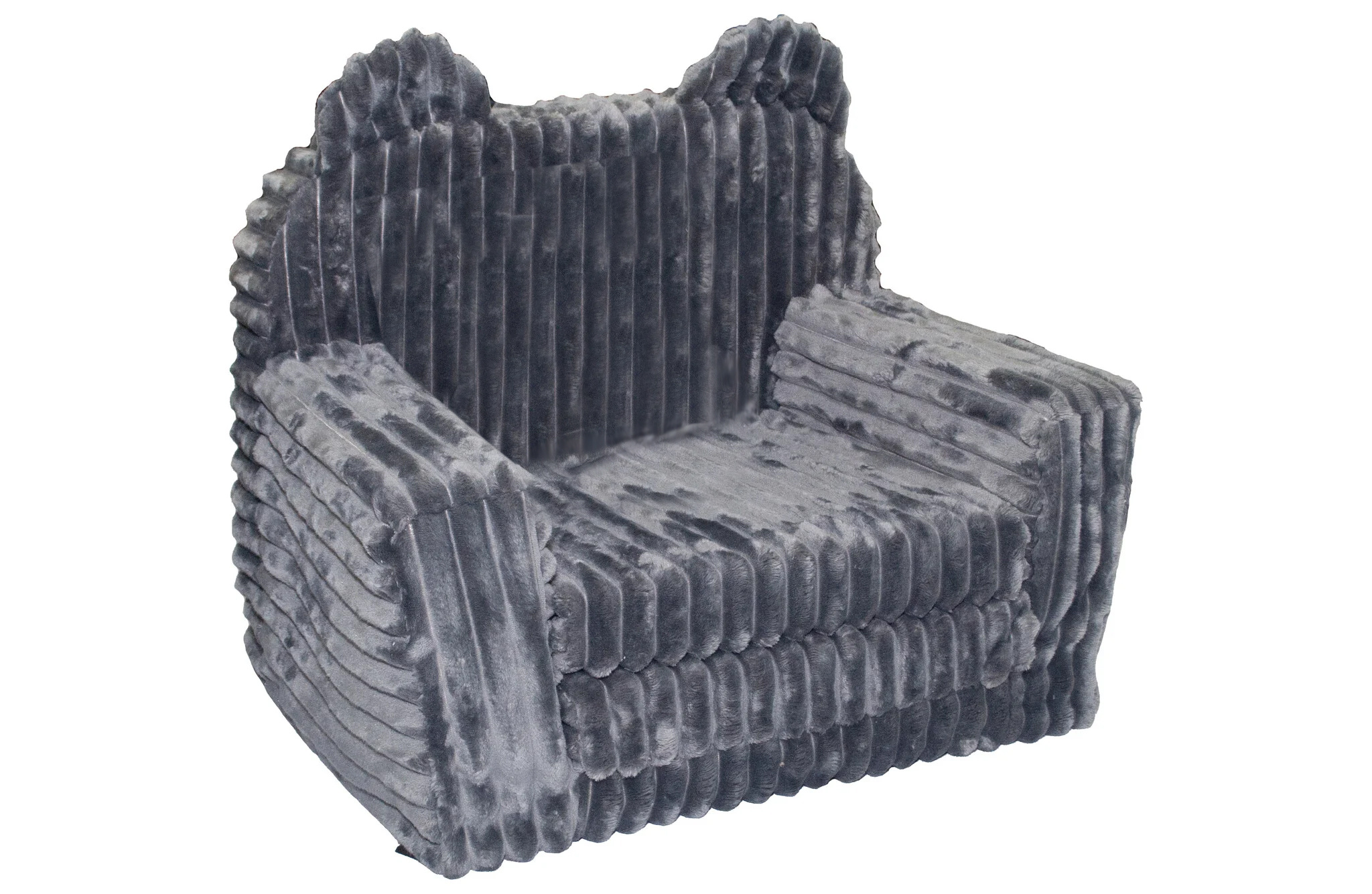 Kinderfauteuil - slaapbankje - 51x40x41cm - corduroy - grijs