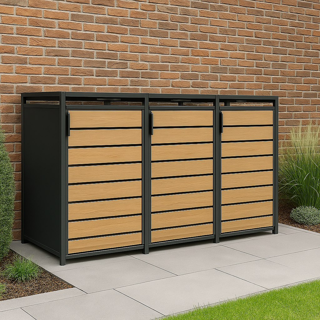 Container ombouw - 3 containers - 198,5x80x116cm - houtlook