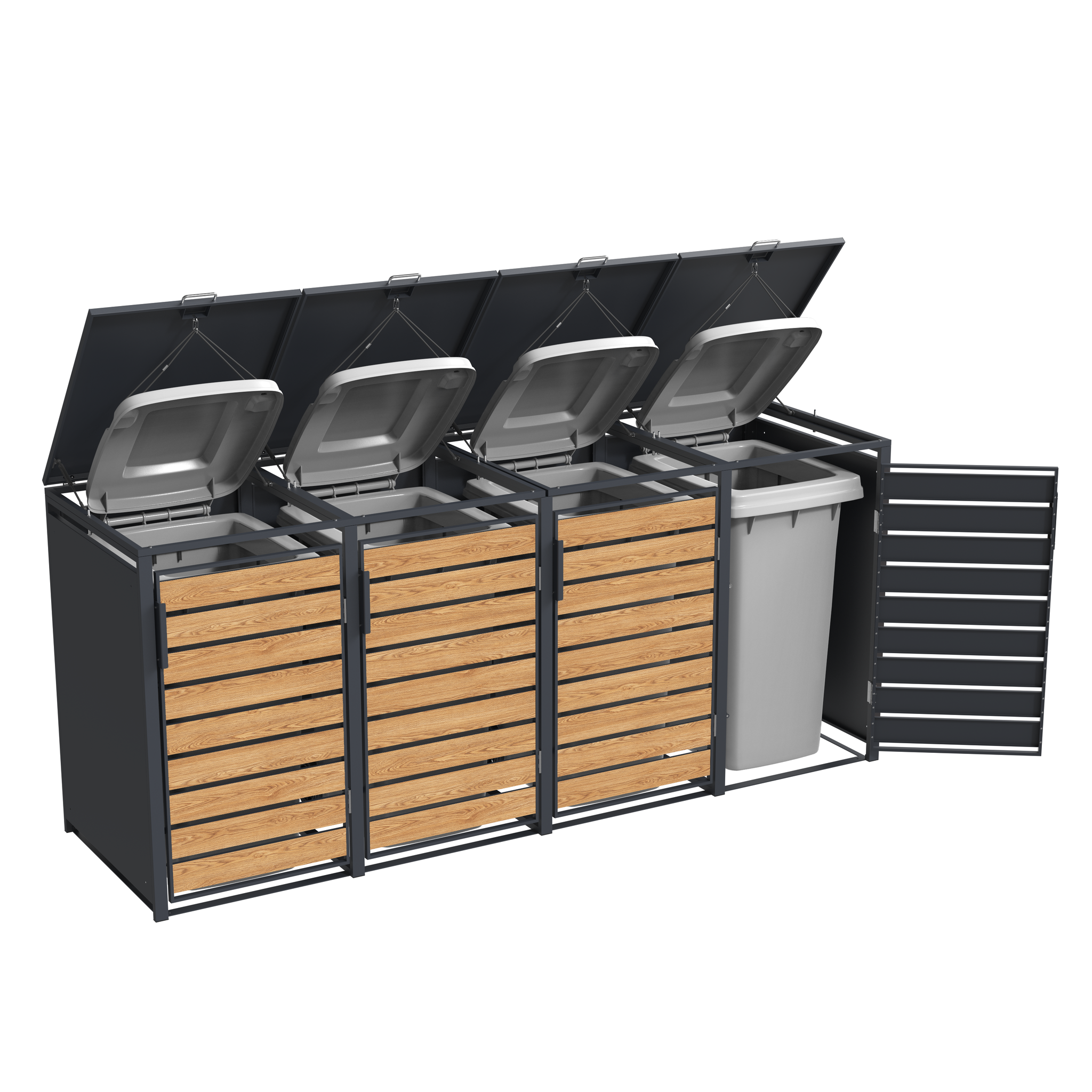 Container ombouw - 4 containers - 265x80x116cm - houtlook