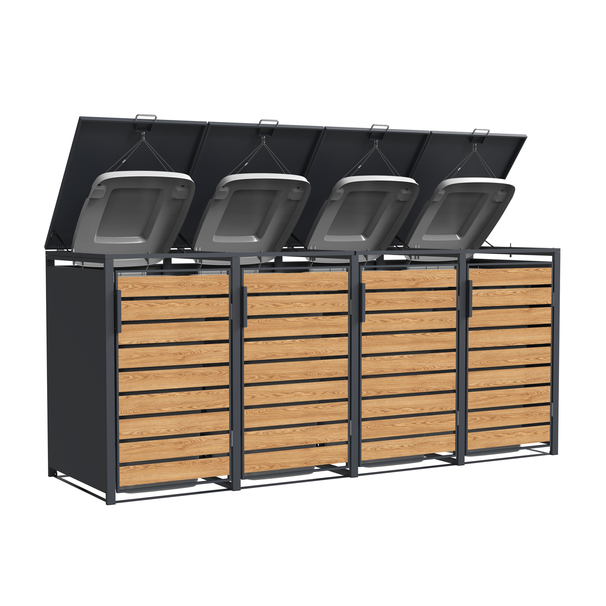 Container ombouw - 4 containers - 265x80x116cm - houtlook