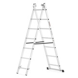 Vouwladder - 3x7 treden - werkhoogte 4,24 m - aluminium