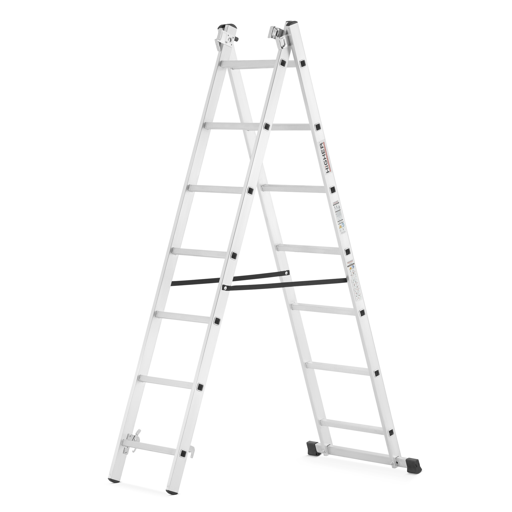 Vouwladder - 3x7 treden - werkhoogte 4,24 m - aluminium